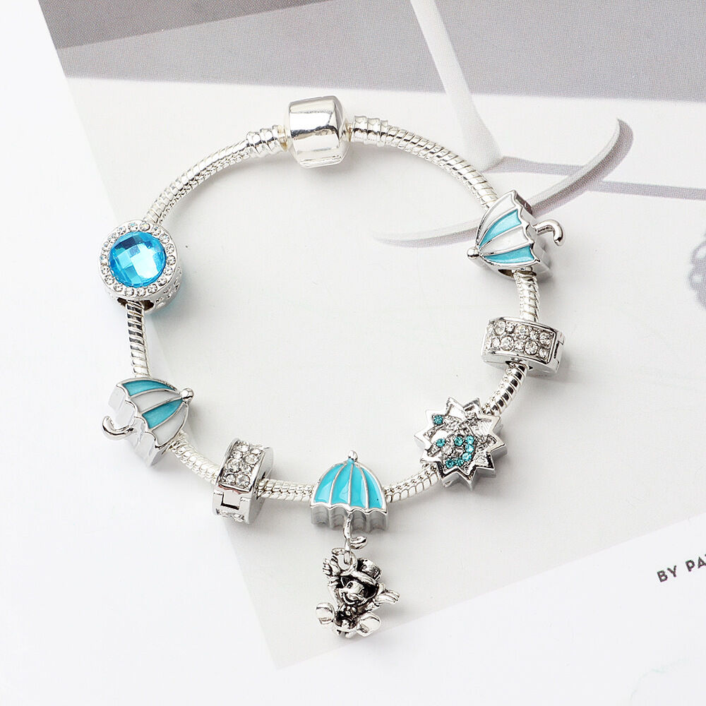 Anime Character Colorful Umbrella Alloy Charm Bracelet with Rhinestones(19cm) - Image 4