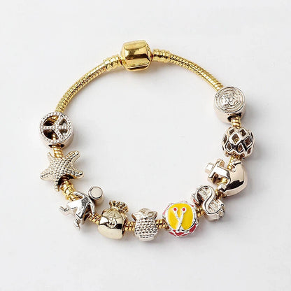 Golden Tropical Marine Life Anchor Money Bag Dollar Bead Bracelet(18cm) - Image 5