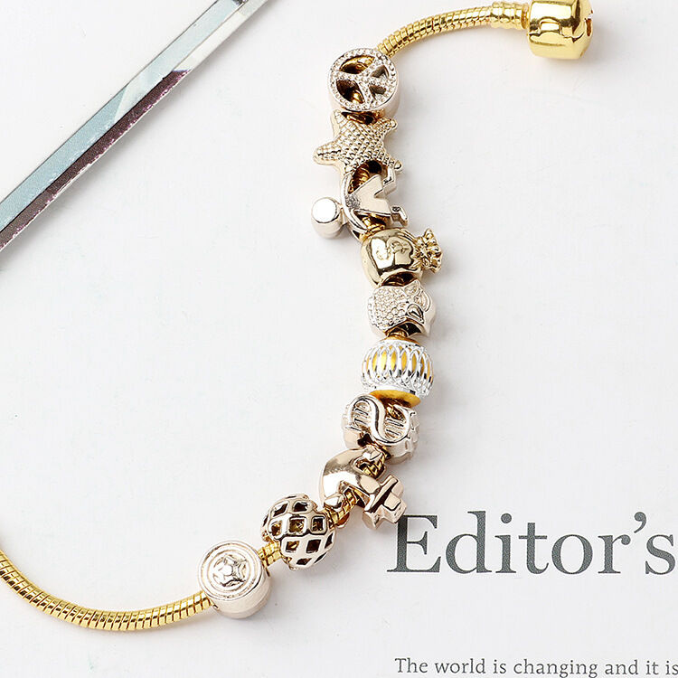 Golden Tropical Marine Life Anchor Money Bag Dollar Bead Bracelet(20cm) - Image 3