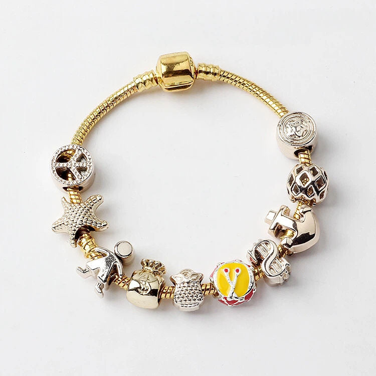 Golden Tropical Marine Life Anchor Money Bag Dollar Bead Bracelet(20cm) - Image 5