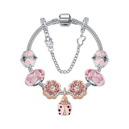 Spring Blossom Charm Bracelet with Flower Beads(19cm) - Image 2
