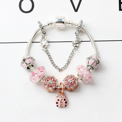Spring Blossom Charm Bracelet with Flower Beads(19cm) - Image 5