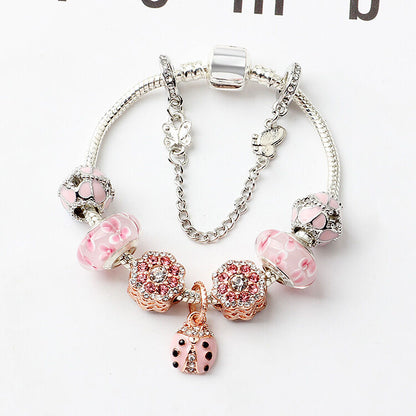 Spring Blossom Charm Bracelet with Flower Beads(20cm) - Image 4
