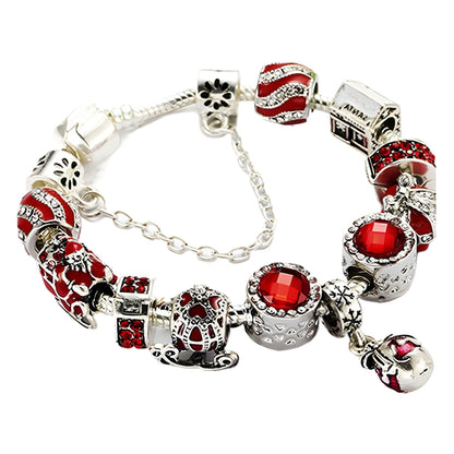 Vintage Silver-Plated Zircon Beaded Bracelet(19cm) - Image 4