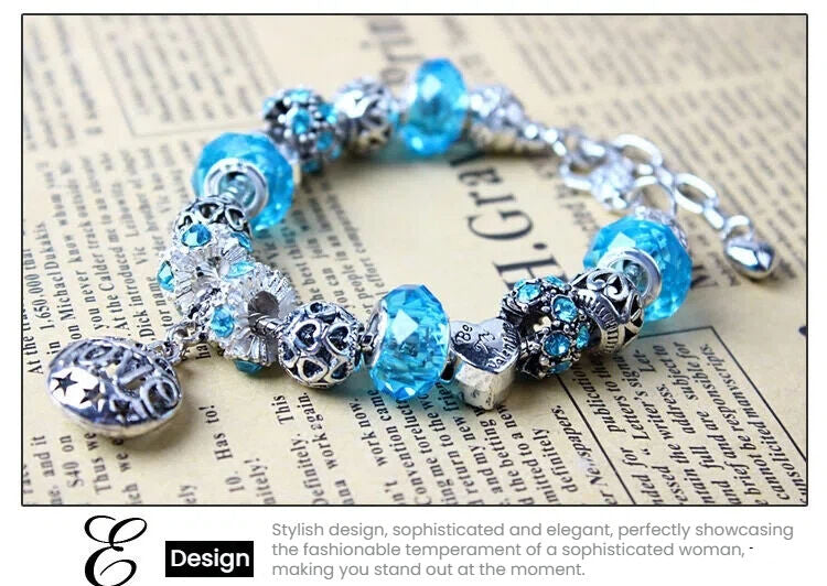 Vintage Crystal Zircon Beaded Bracelet with Hollow LOVE Alloy Pendant, Adjustable Snake Chain Bracelet(18cm+5cm) - Image 3