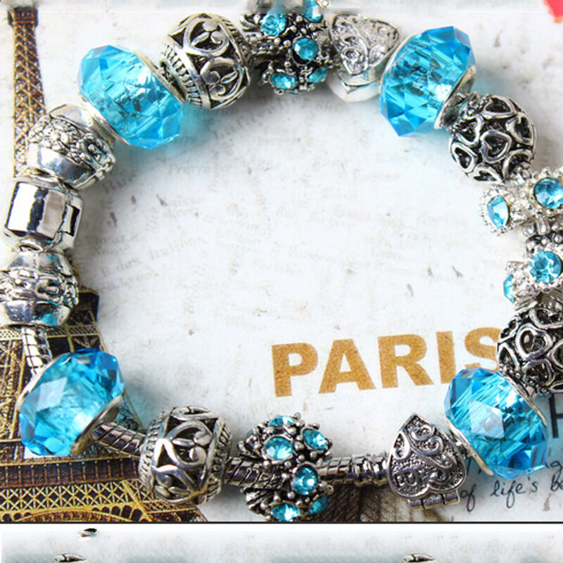 Vintage Crystal Zircon Beaded Bracelet with Hollow LOVE Alloy Pendant, Adjustable Snake Chain Bracelet(20cm+5cm) - Image 5