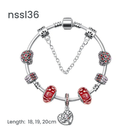 11 Styles Charm Bracelets Set,Colorful Alloy & Glass Beaded Bracelets, Buy 2 for Better Price(double)