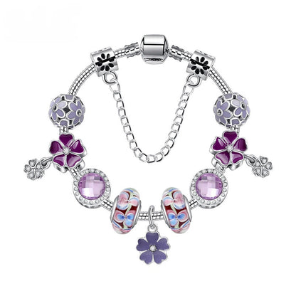 Combo Deal: Tortoise Bead, Purple Floral, Blue Starry Sky Bracelets - Mix & Match,Buy 2 for Better Price(double-20cm)