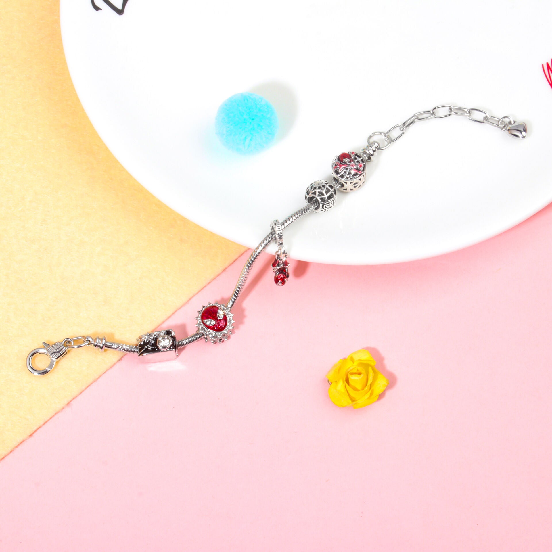 Cartoon Punk Spider-Man Themed Rhinestone Bracele(21cm) - Image 2