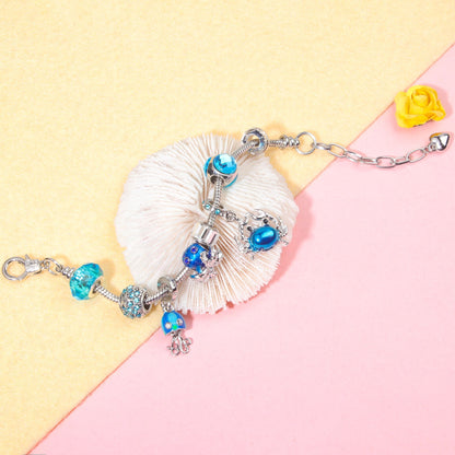 Cartoon Ocean Theme Bracelet with Octopus, Jellyfish, Crab Charms & Crystal Rhinestone Beads(20cm) - Image 4