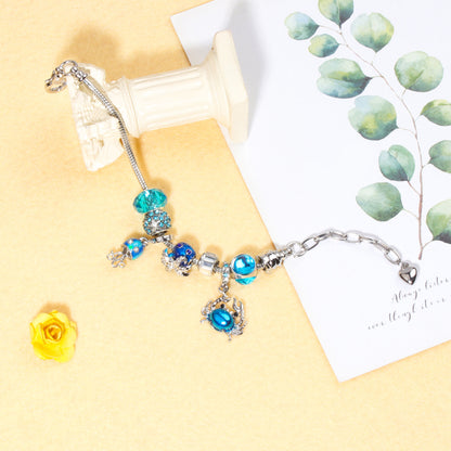 Cartoon Ocean Theme Bracelet with Octopus, Jellyfish, Crab Charms & Crystal Rhinestone Beads(21cm) - Image 5