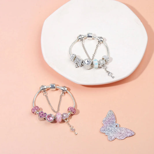 Classic Rhinestone-Inlaid Glass Bead Dreamcatcher Bracelet(silver-20cm) - Image 7