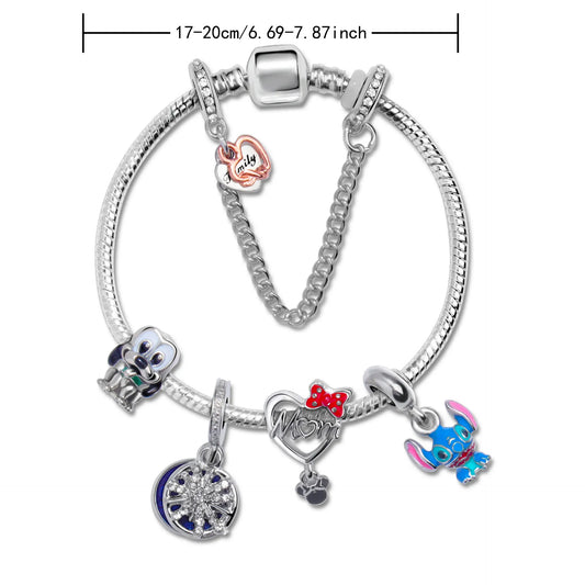 Cartoon Dog Beaded Heart Pendant DIY Bracele(18cm) - Image 2