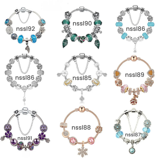 Sparkling Beaded Bracelet: Crystal/Zircon+Wing Pendant(20cm) - Image 2
