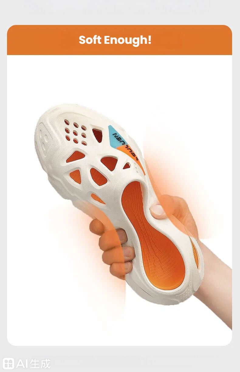 Men's Summer EVA Crocs with 3 Color Options - Breathable, Non-Slip, Comfortable Beach & Casual Sandals(white&black-40-41) - Image 9