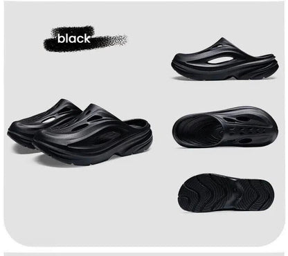 Men's Summer EVA Crocs with 3 Color Options - Breathable, Non-Slip, Comfortable Beach & Casual Sandals(black-41-42)