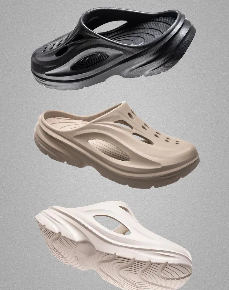 Men's Summer EVA Crocs with 3 Color Options - Breathable, Non-Slip, Comfortable Beach & Casual Sandals(khaki-44.5-45) - Image 3