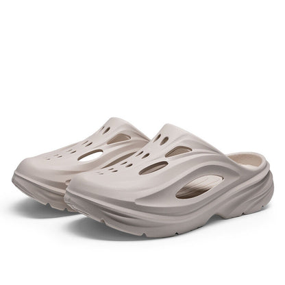 Men's Summer EVA Crocs with 3 Color Options - Breathable, Non-Slip, Comfortable Beach & Casual Sandals(white-44.5-45)
