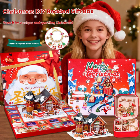 Christmas DIY Jewelry & Craft Advent Calendar(M-10,20*21*1.8cm) - Image 2