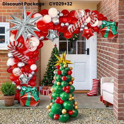 Christmas Balloon Arch + Tree Kit: Candy Cane/Star Foil Décor - Image 5