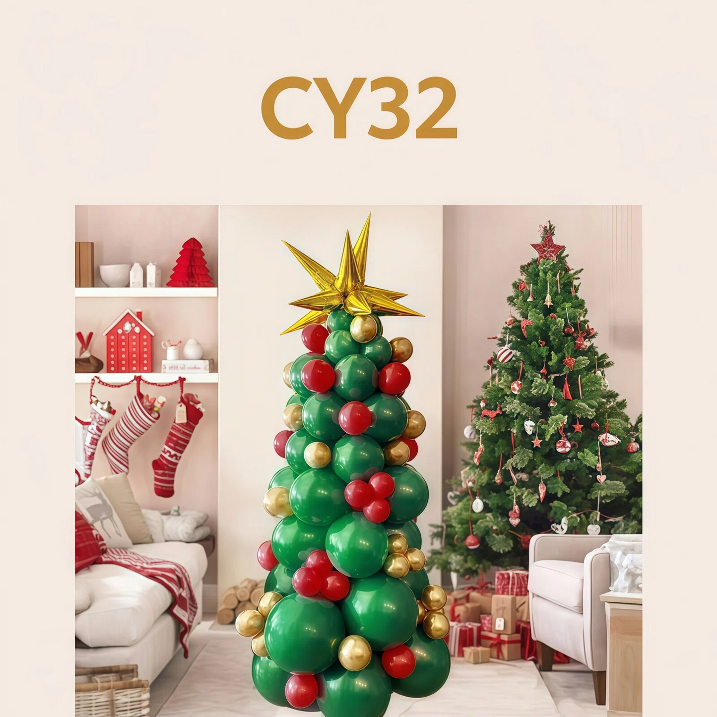 Christmas Balloon Bundle: 2 Themed Kits (Arch + Tree) - Aluminum Foil & Latex Balloons - Image 3