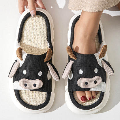 Slippers: EVA Thick Sole Non-Slip Beach Sandals for Couples & Parent-Child, 7 Styles(black-37-38) - Image 2