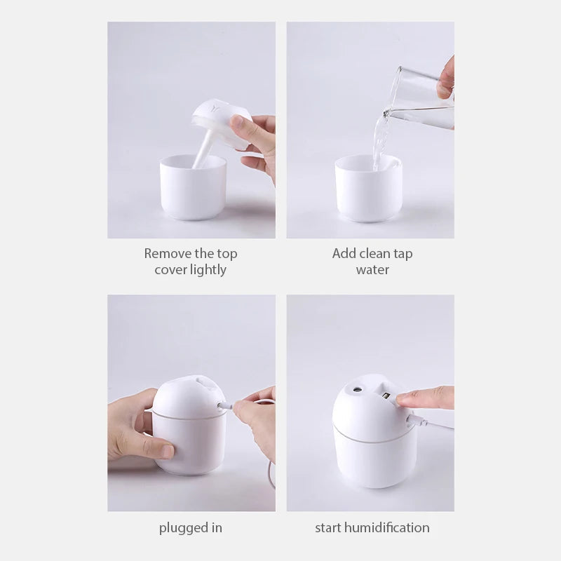 NNEOBA 250ML Mini Aroma Oil Diffuser & Humidifier with LED Night Lamp - Image 4