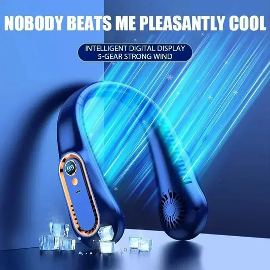 NNEOBA Neck Bladeless Fan Mini Portable-Blue - Image 3
