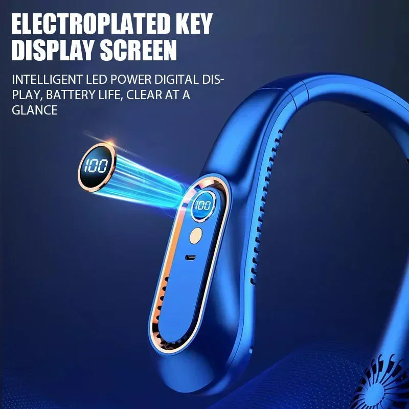 NNEOBA Neck Bladeless Fan Mini Portable-Blue - Image 5