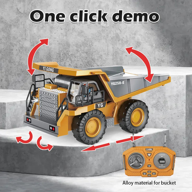 Rc Alloy Dump Truck Engineering Vehicle For Boys - Image 4