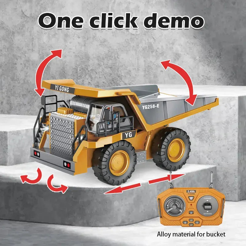 Rc Alloy Dump Truck Engineering Vehicle For Boys - Image 4