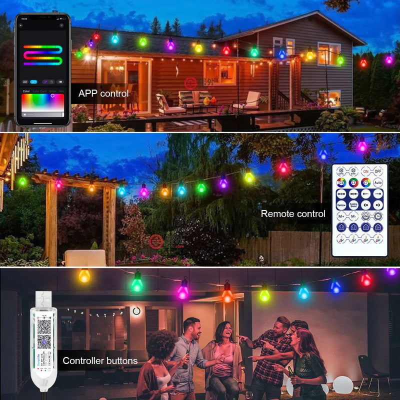 Bluetooth Colorful G40 Led Bulb String Lights - Image 7