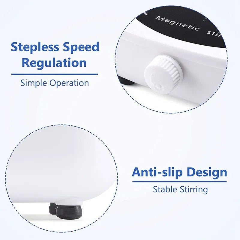 Mini Magnetic Stirrer 4000RPM Portable Mixer White - Image 2