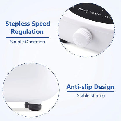 Mini Magnetic Stirrer 4000RPM Portable Mixer White - Image 2