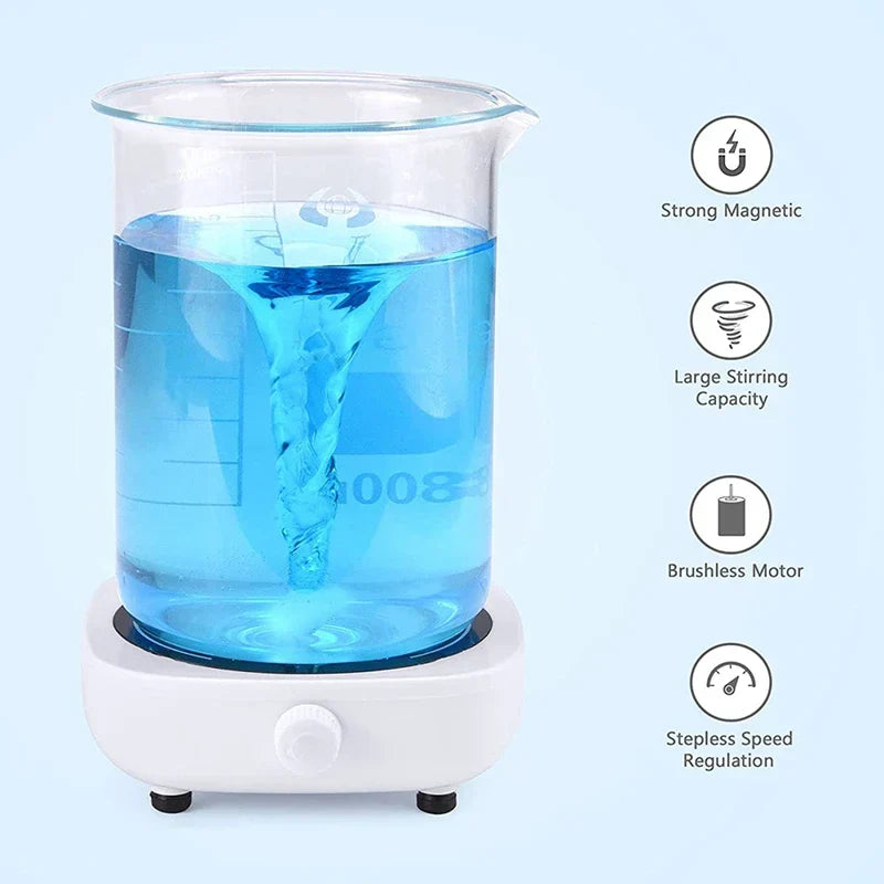 Mini Magnetic Stirrer 4000RPM Portable Mixer White - Image 3