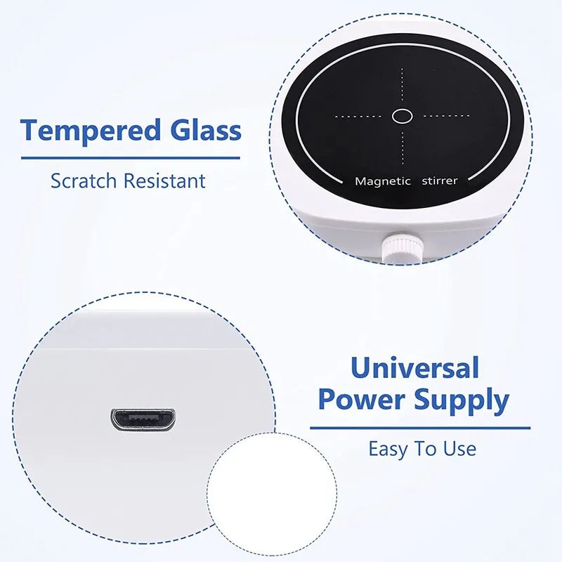 Mini Magnetic Stirrer 4000RPM Portable Mixer White - Image 4