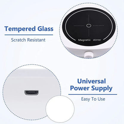 Mini Magnetic Stirrer 4000RPM Portable Mixer White - Image 4