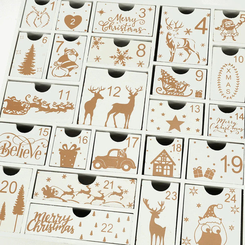 Christmas Wooden Advent Calendar With 24 Drawers - Image 2