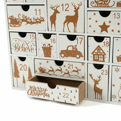Christmas Wooden Advent Calendar With 24 Drawers - Image 3