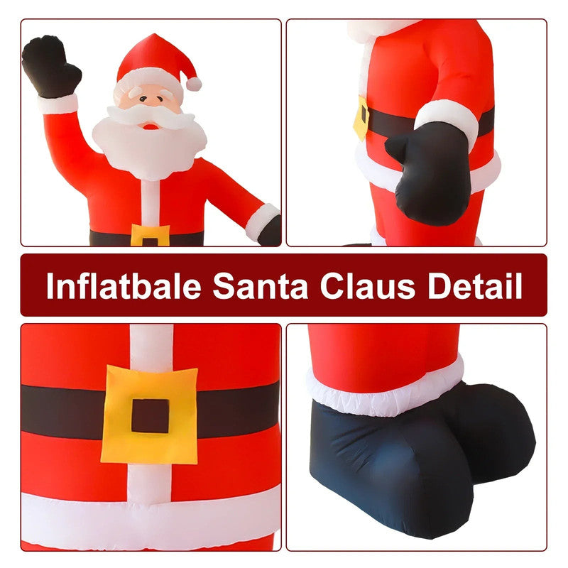 8Ft Tall Inflatable Santa Claus With 9 Led Lights - Image 3