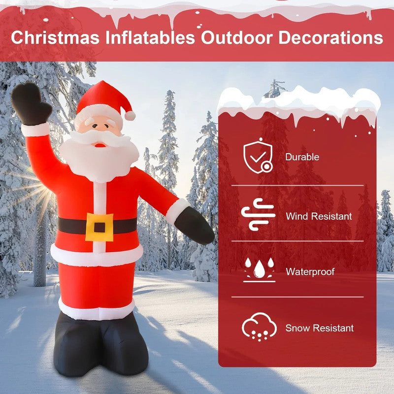 8Ft Tall Inflatable Santa Claus With 9 Led Lights - Image 4