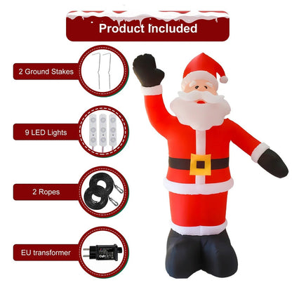 8Ft Tall Inflatable Santa Claus With 9 Led Lights - Image 6