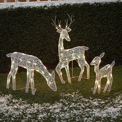 Lighted Christmas Deer Reindeer Family With Led Lights - Image 2