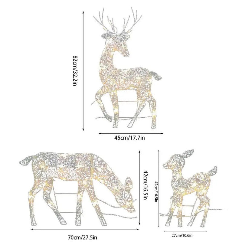 Lighted Christmas Deer Reindeer Family With Led Lights - Image 4