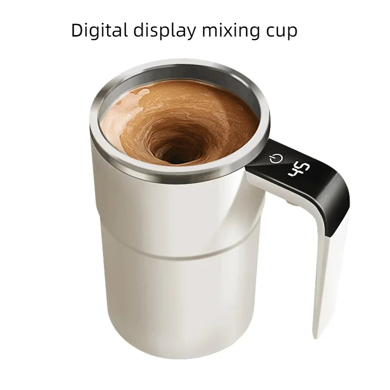 380ML Self-Stirring Electric Coffee Mug Black and White Cup - Image 4