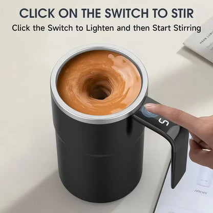 380ML Self-Stirring Electric Coffee Mug Black and White Cup - Image 9