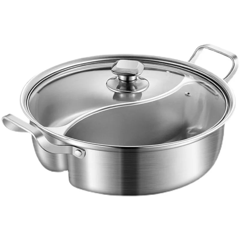 32cm 316 Stainless Steel Twin Divided Hot Pot Silver - Image 4