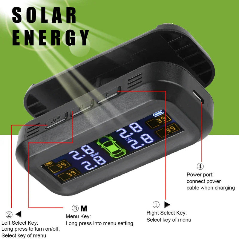 Wireless Tire Pressure Monitoring  Solar And USB Charging - Image 3