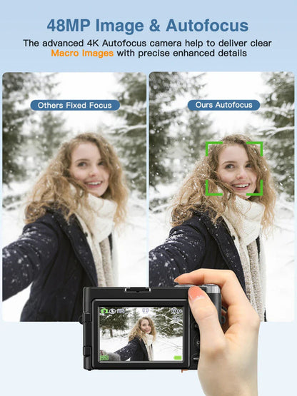 4K Digital Camera with Autofocus Anti-Shake Black - Image 2