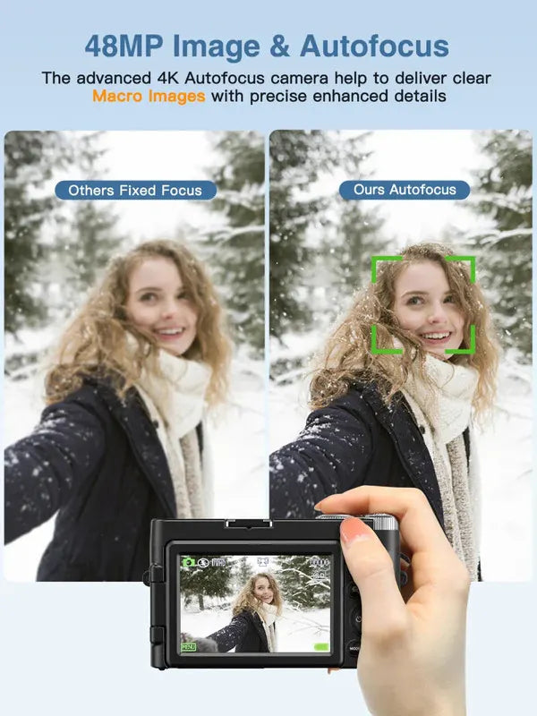 4K Digital Camera with Autofocus Anti-Shake Black - Image 2